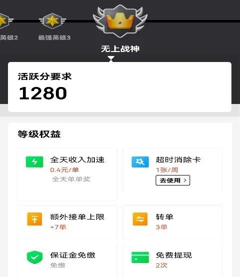 美团无上战神派单率高吗?无上战神有什么用